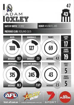 2016 Select Footy Stars #47 Adam Oxley Back